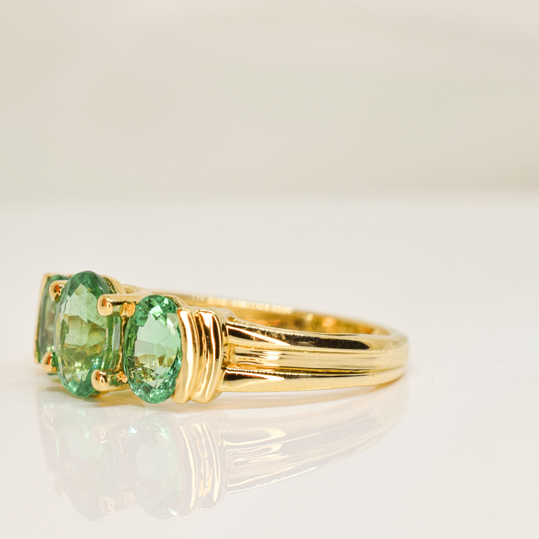 Green Topaz Trilogy Ring