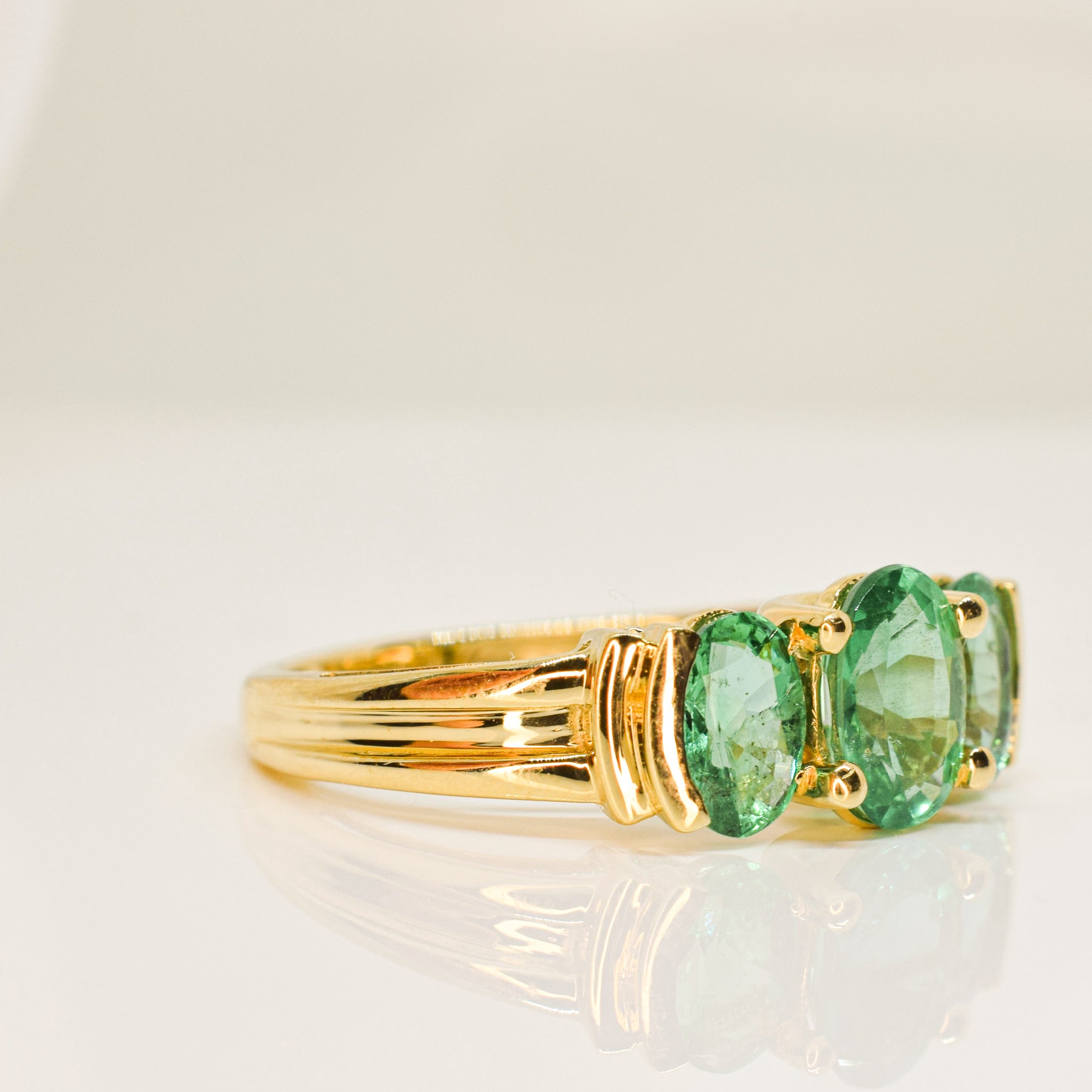 Green Topaz Trilogy Ring