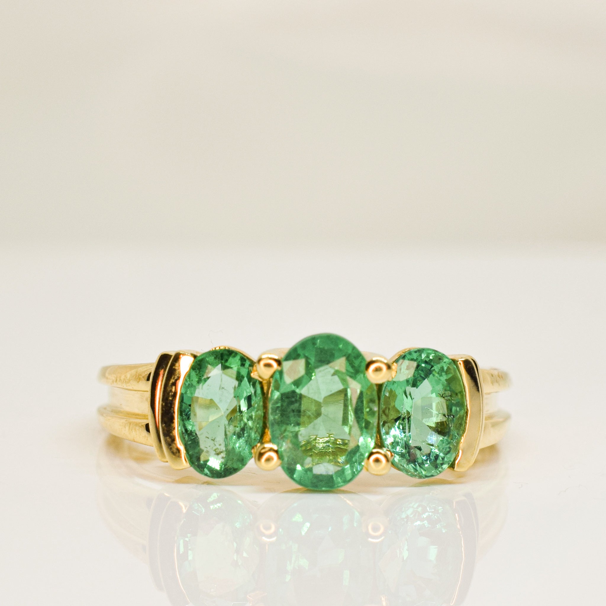 Green Topaz Trilogy Ring