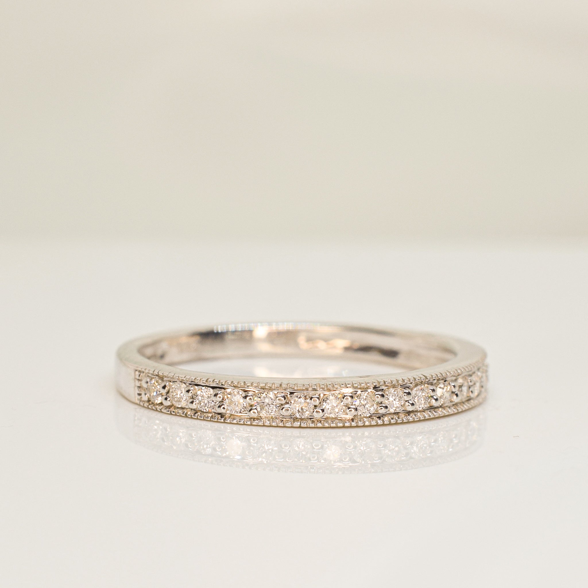 Milgrain Half Eternity Diamond Band