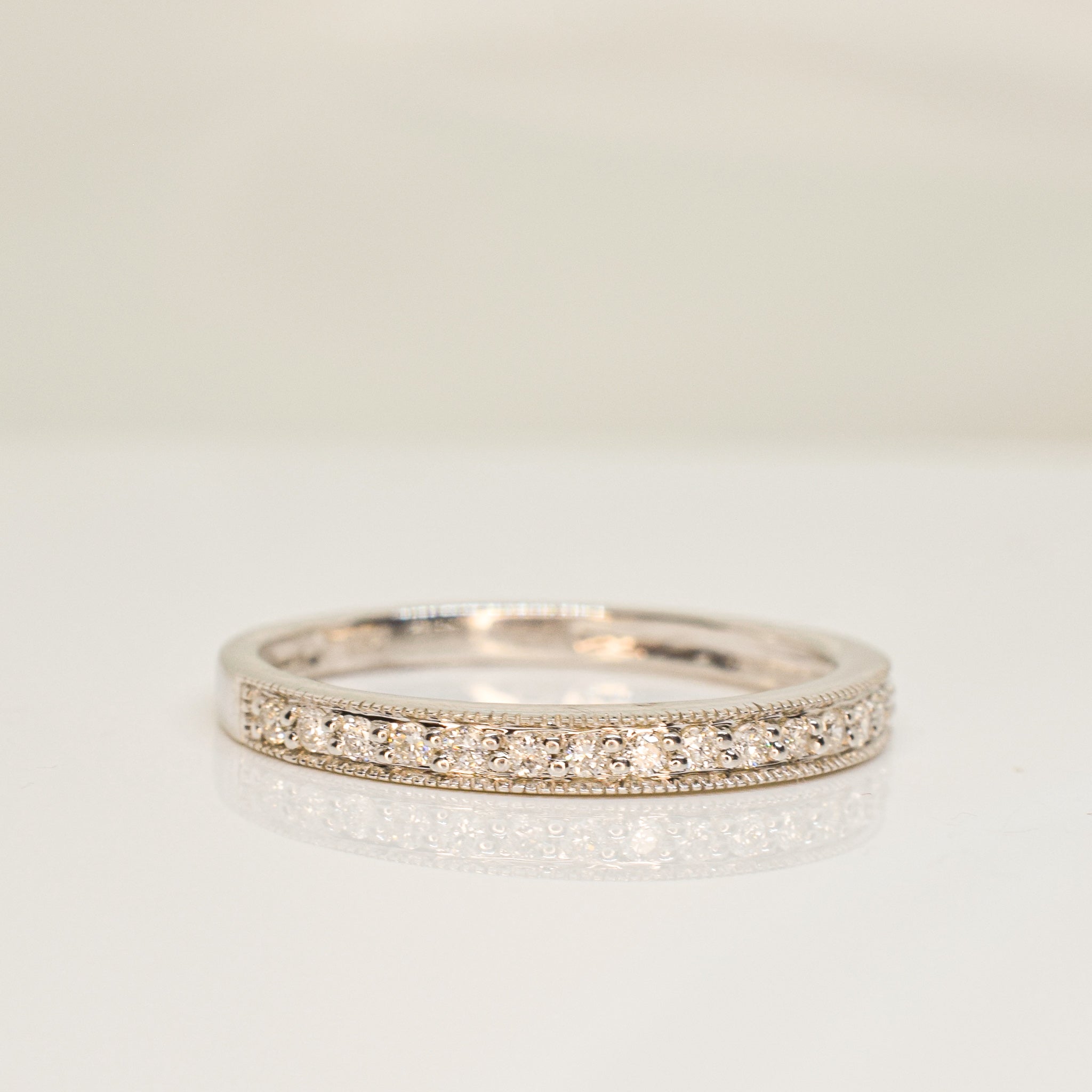 Milgrain Half Eternity Diamond Band